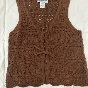 Brown Crochet Vest